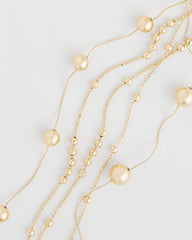 Chico's On Sale - Multistrand Beaded Goldtone Necklace