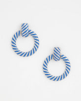 Chico's Blue Twist Drop Hoop Earrings