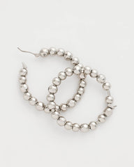 Chico's For Sale - Silvertone Beaded Hoop Earrings