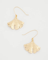 Chico's Discount - Ginkgo Leaf Fishwire Earrings