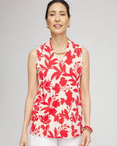 Chico's US - Floral Sleeveless V-Neck Tunic