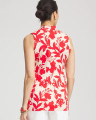 Chico's US - Floral Sleeveless V-Neck Tunic