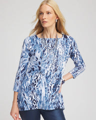 Chico's Animal Print Square Neck Tunic