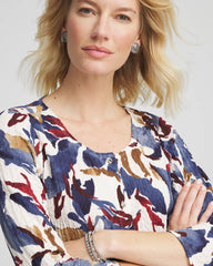 Chico's Discount - Printed Textured Scoopneck Cardigan