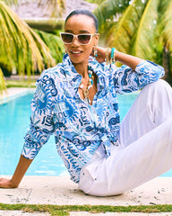 Chico's Discount - Cotton Voile Collared Beach Shirt