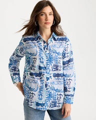 Chico's Discount - Cotton Voile Collared Beach Shirt