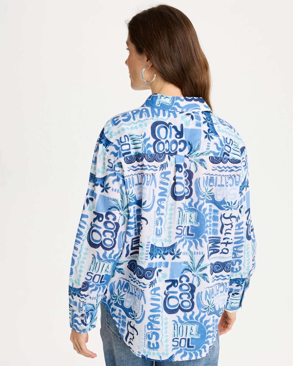 Chico's Discount - Cotton Voile Collared Beach Shirt