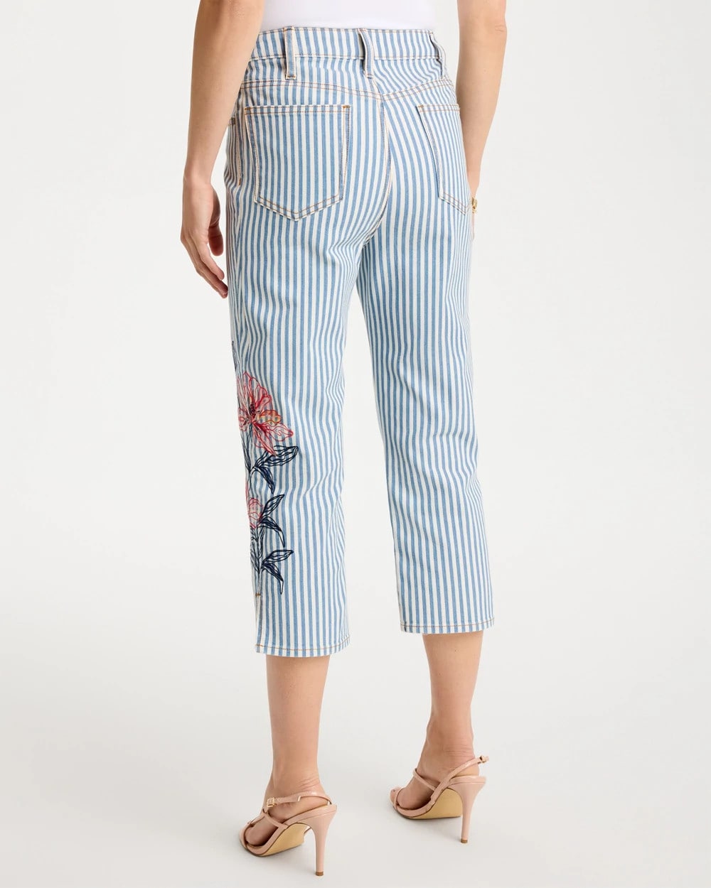 Chico's Outlet - Girlfriend Slim Striped Capri Jeans