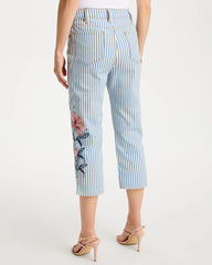 Chico's Outlet - Girlfriend Slim Striped Capri Jeans