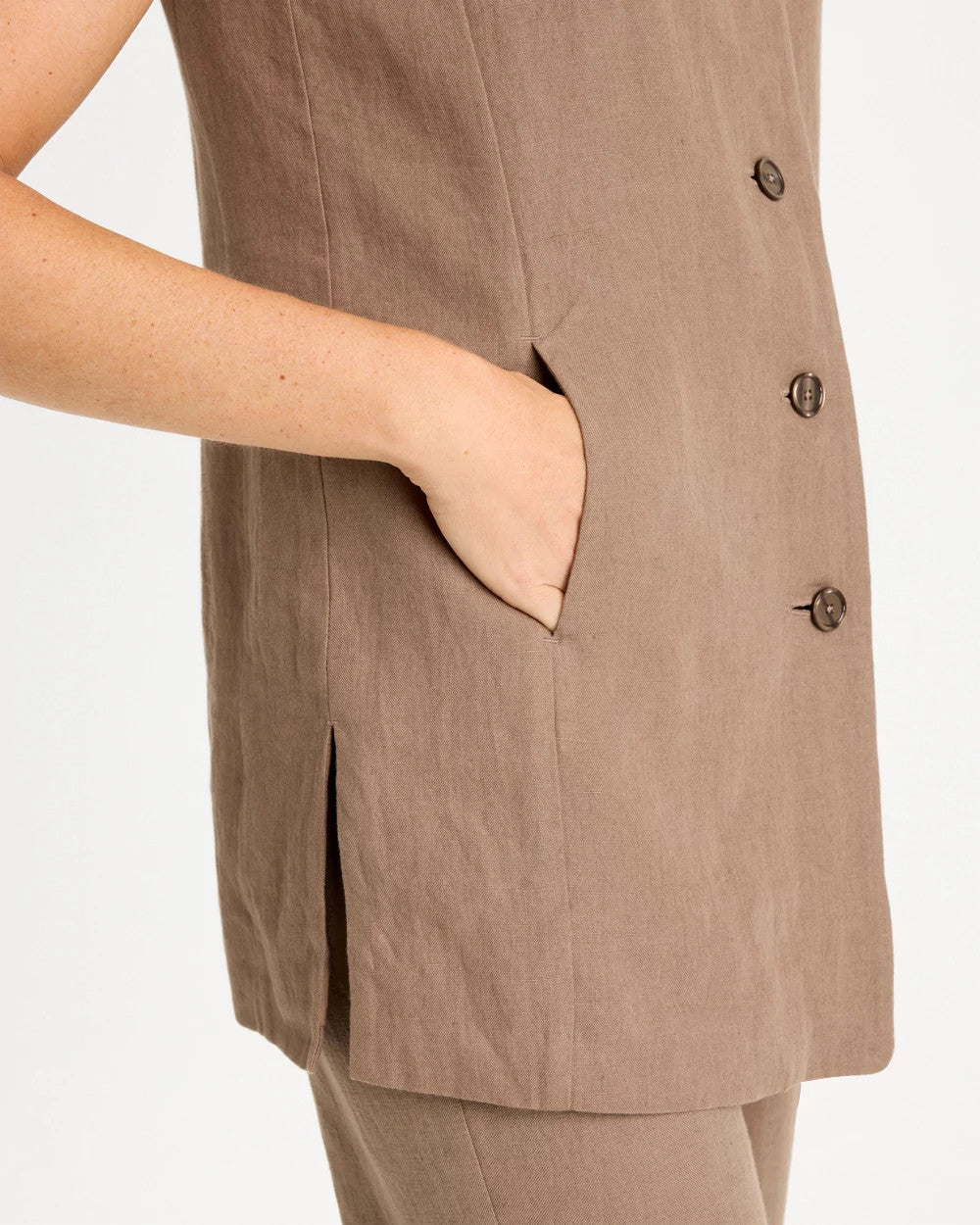 Chico's Online - Long Linen Sleeveless Vest