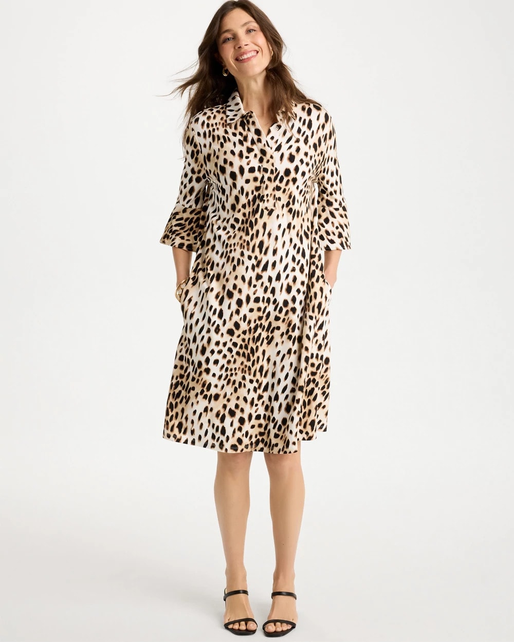 Chico's US - Ponte Knit Flounce Sleeve Dress