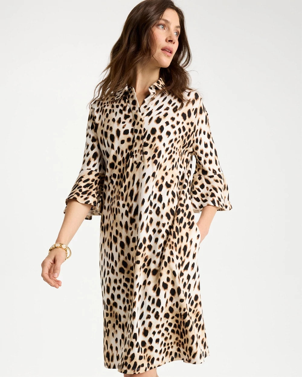 Chico's US - Ponte Knit Flounce Sleeve Dress