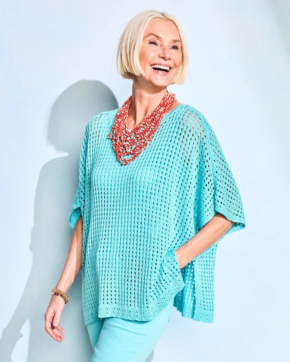 Chico's Discount - Lurex Open-Stitch Sweater Poncho