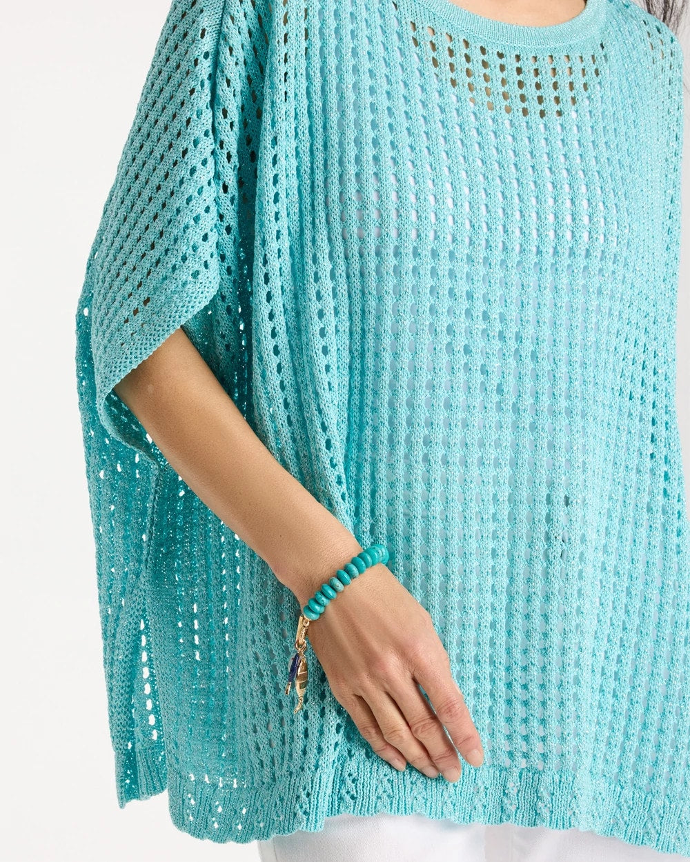 Chico's Discount - Lurex Open-Stitch Sweater Poncho