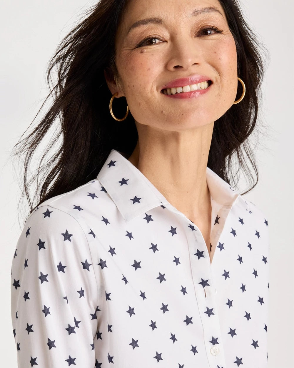 Chico's Sale - No Iron™ Stretch Jacquard Stars Shirt