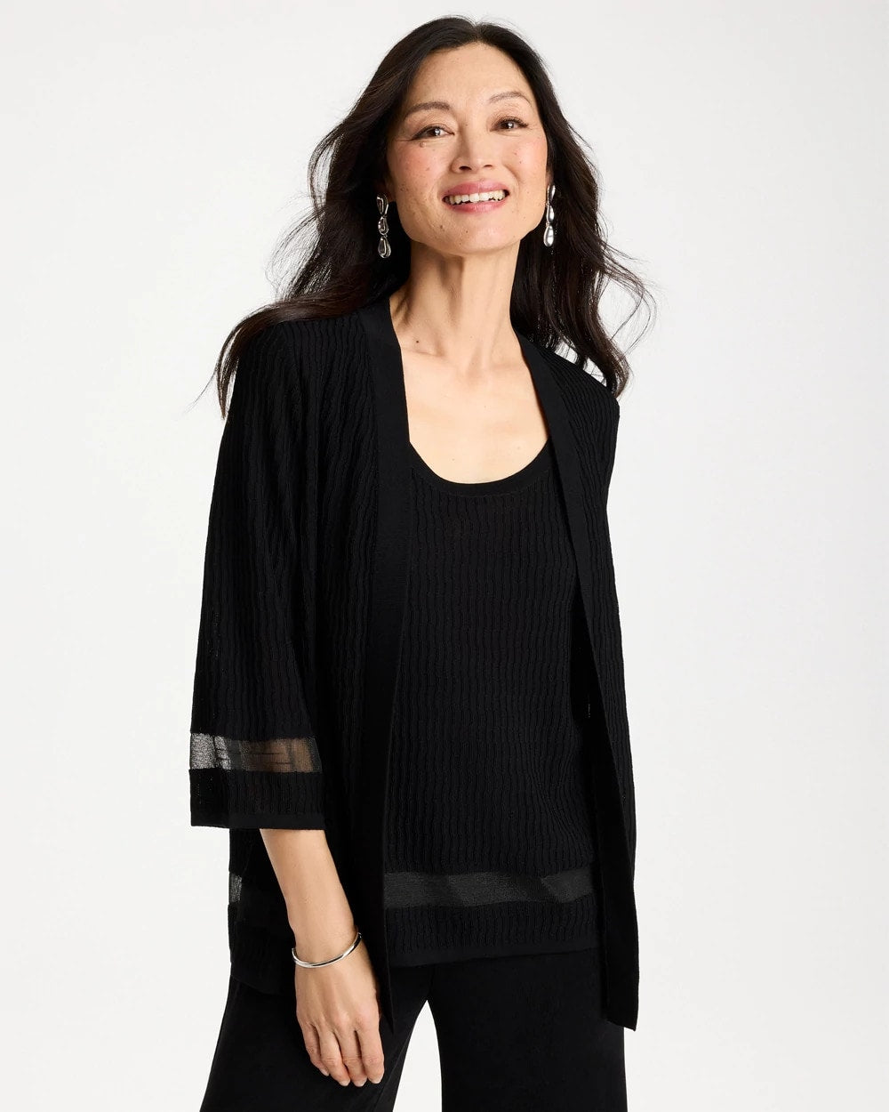Chico's Outlet - Travelers™ Sheer Stripe Cardigan