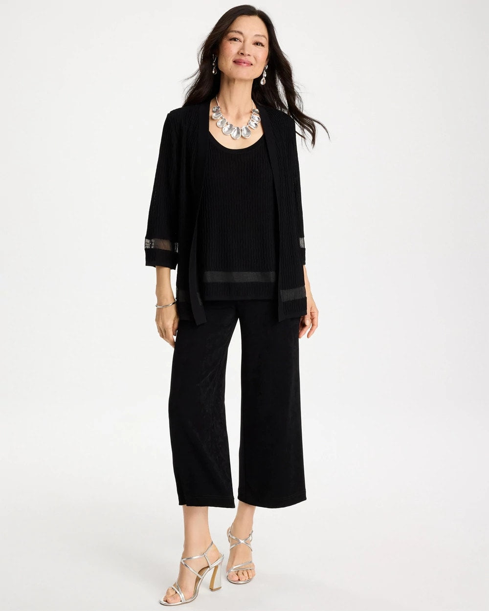 Chico's Outlet - Travelers™ Sheer Stripe Cardigan