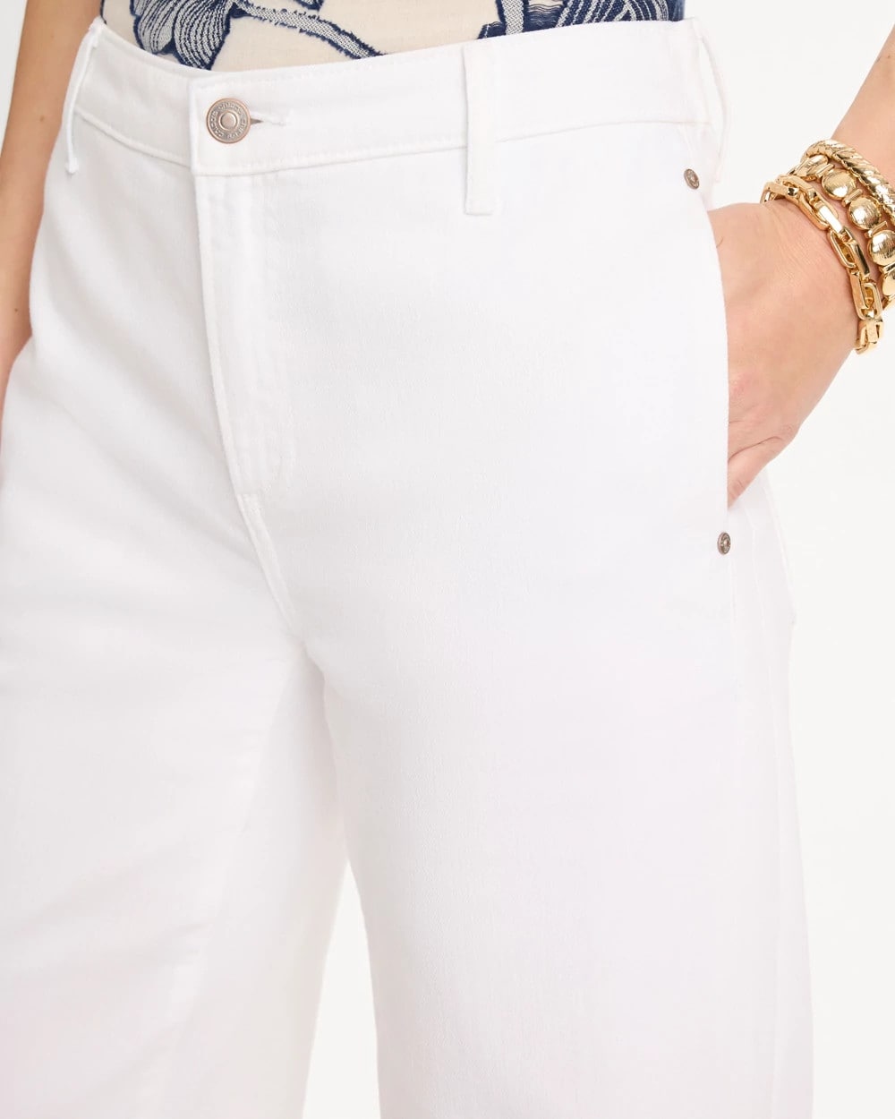 Chico's US - Straight Crop White Trouser Jeans