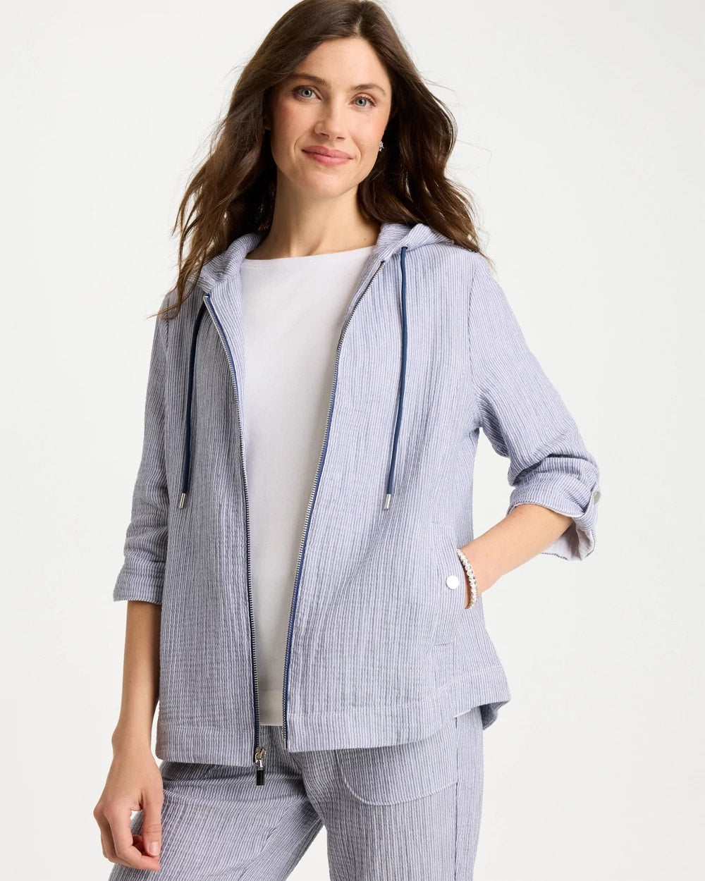 Chico's Outlet - Zenergy® Striped Gauze Jacket