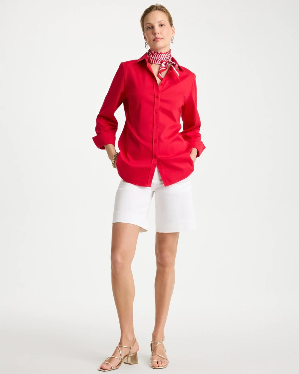 Chico's Discount - Emme Fly Front Sateen Shorts
