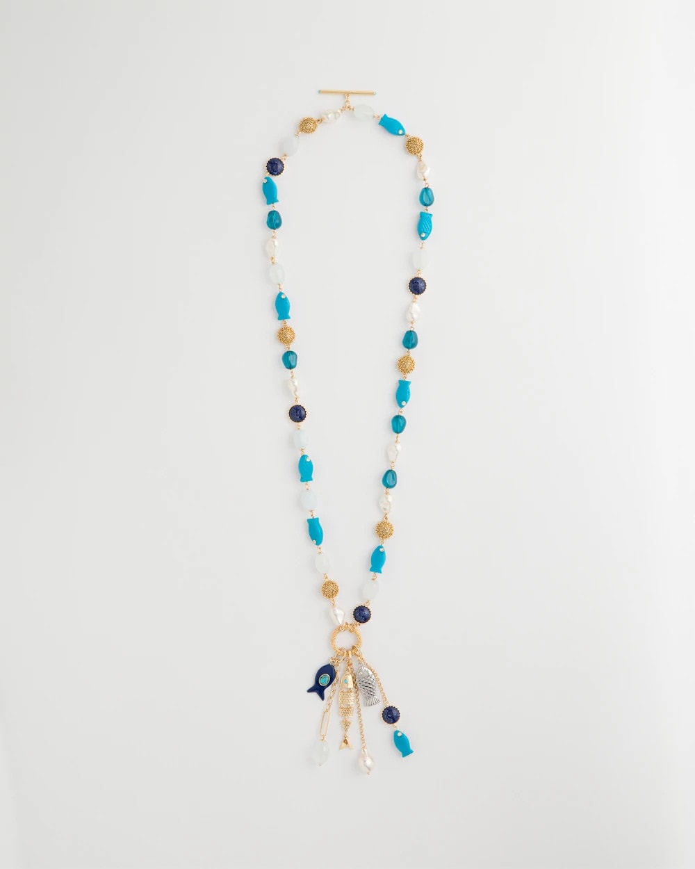 Chico's On Sale - Convertible Turquoise Fish Charm Necklace