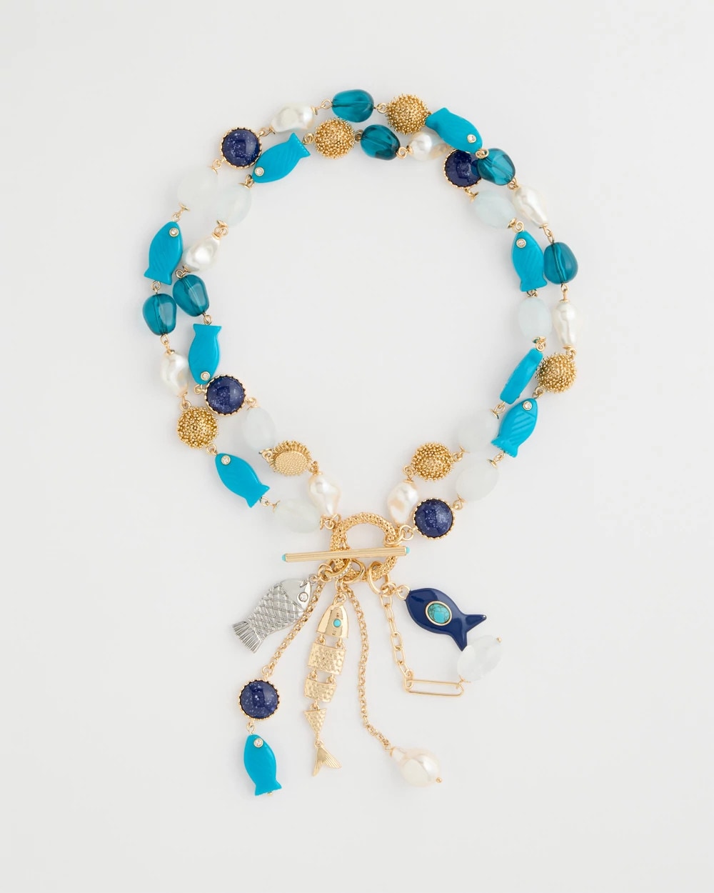Chico's On Sale - Convertible Turquoise Fish Charm Necklace