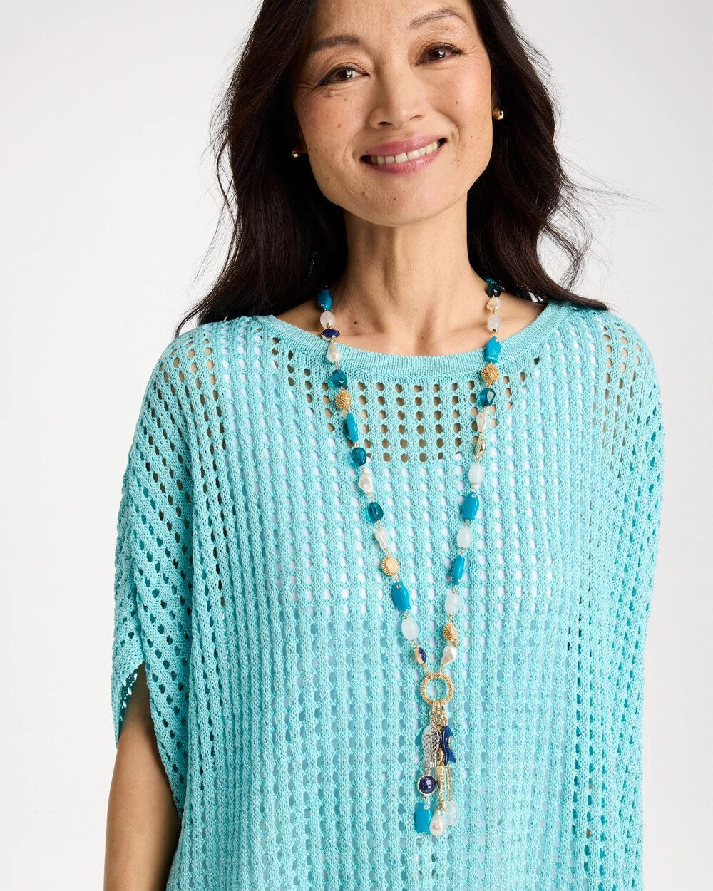 Chico's On Sale - Convertible Turquoise Fish Charm Necklace