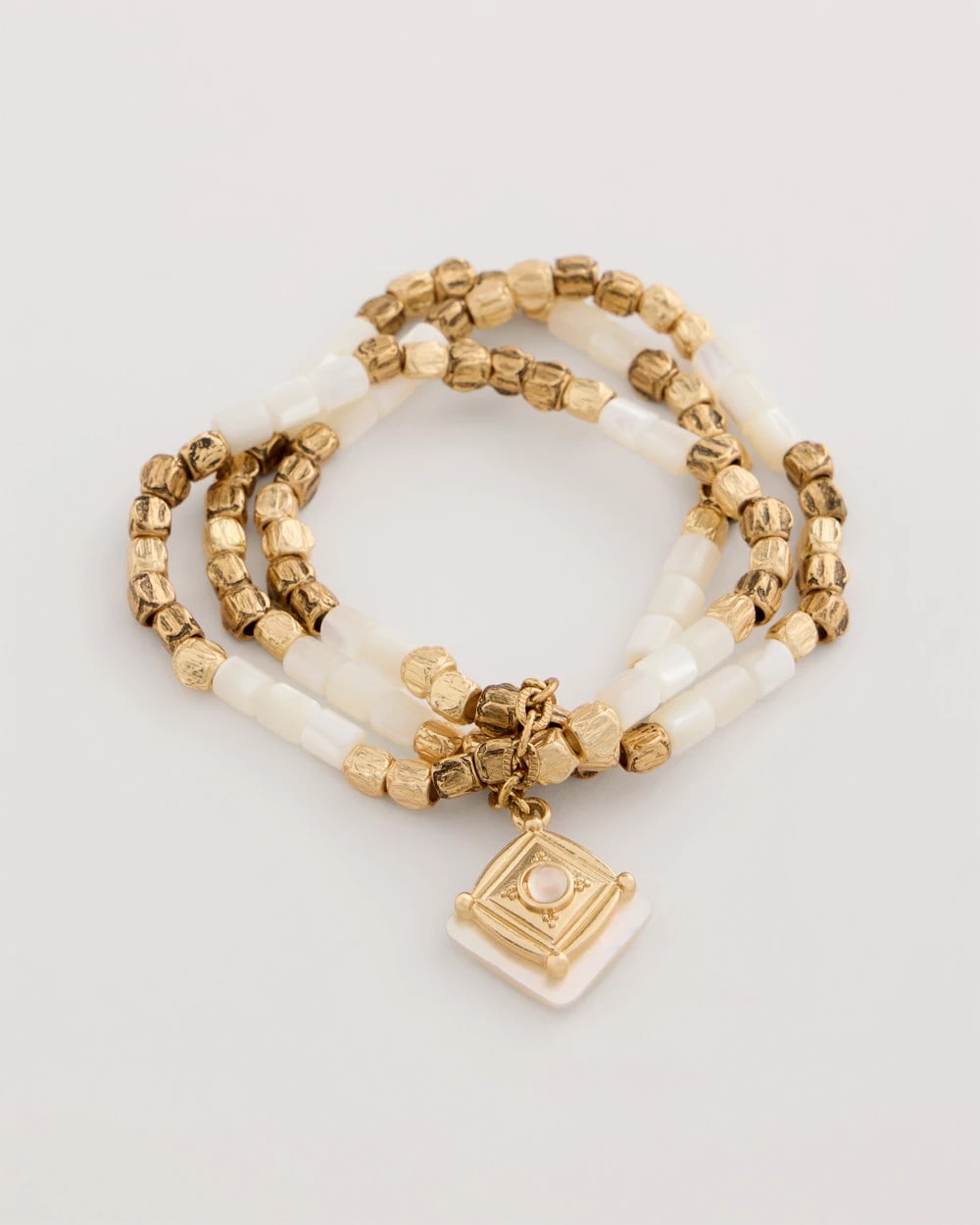 Chico's Outlet - Set of 3 Pearl Treasure Stretch Bracelets