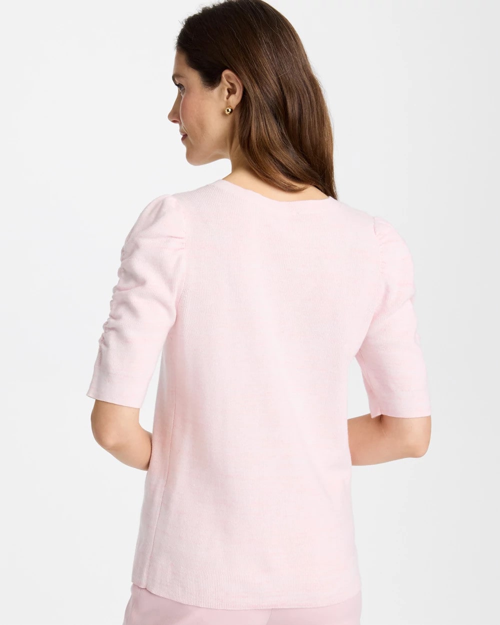 Chico's Sale - Space Dyed Ruched V-Neck Pullover Sweater
