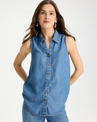 Chico's US - Tencel Denim Sleeveless Shirt