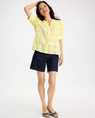 Chico's / Cotton Plaid Elbow-Sleeve Shirt