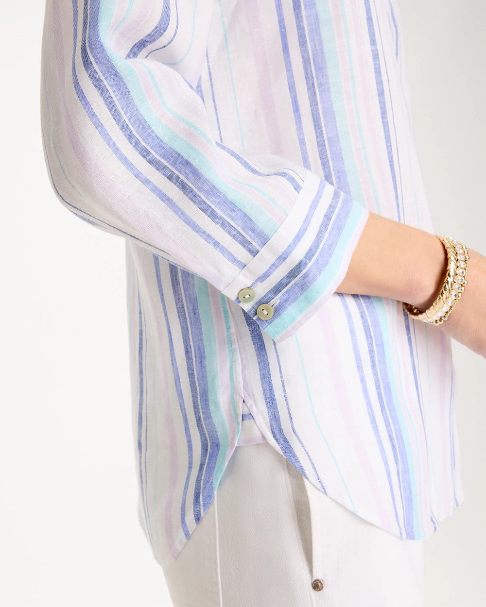 Chico's Discount - No Iron™ Linen Striped Shirt