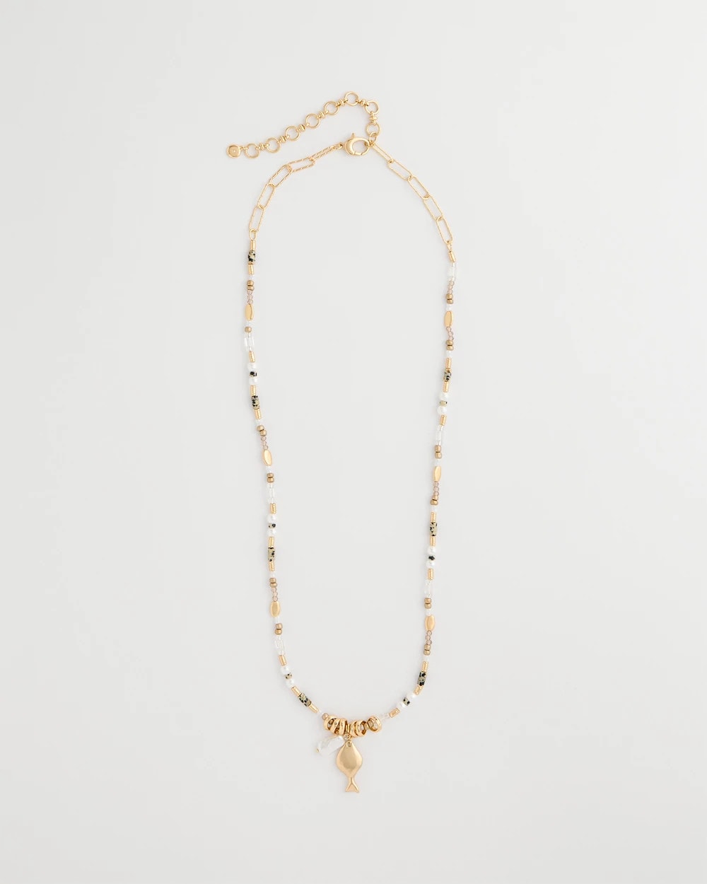 Chico's On Sale - Coral Jade Stone Charm Necklace