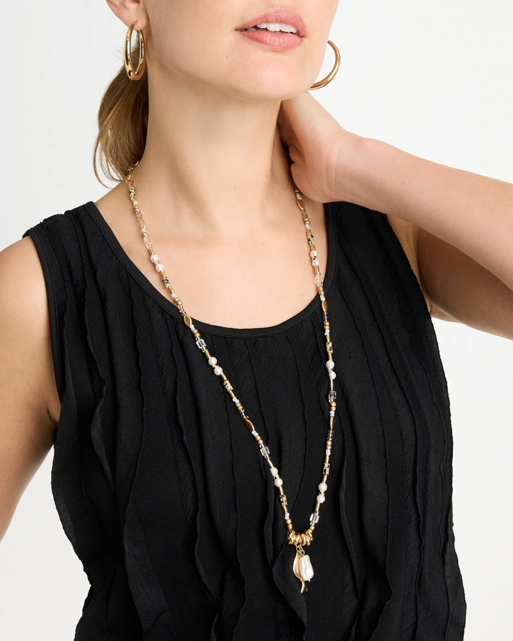Chico's On Sale - Coral Jade Stone Charm Necklace