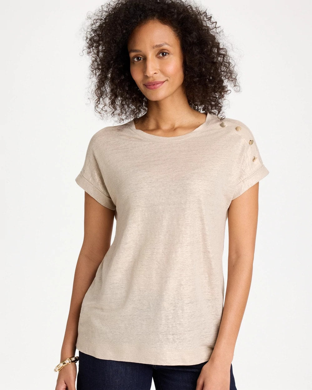 Chico's Outlet - Foiled Linen Button Tunic