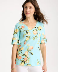 Chico's Online - Pima Printed Elbow-Sleeve Tee