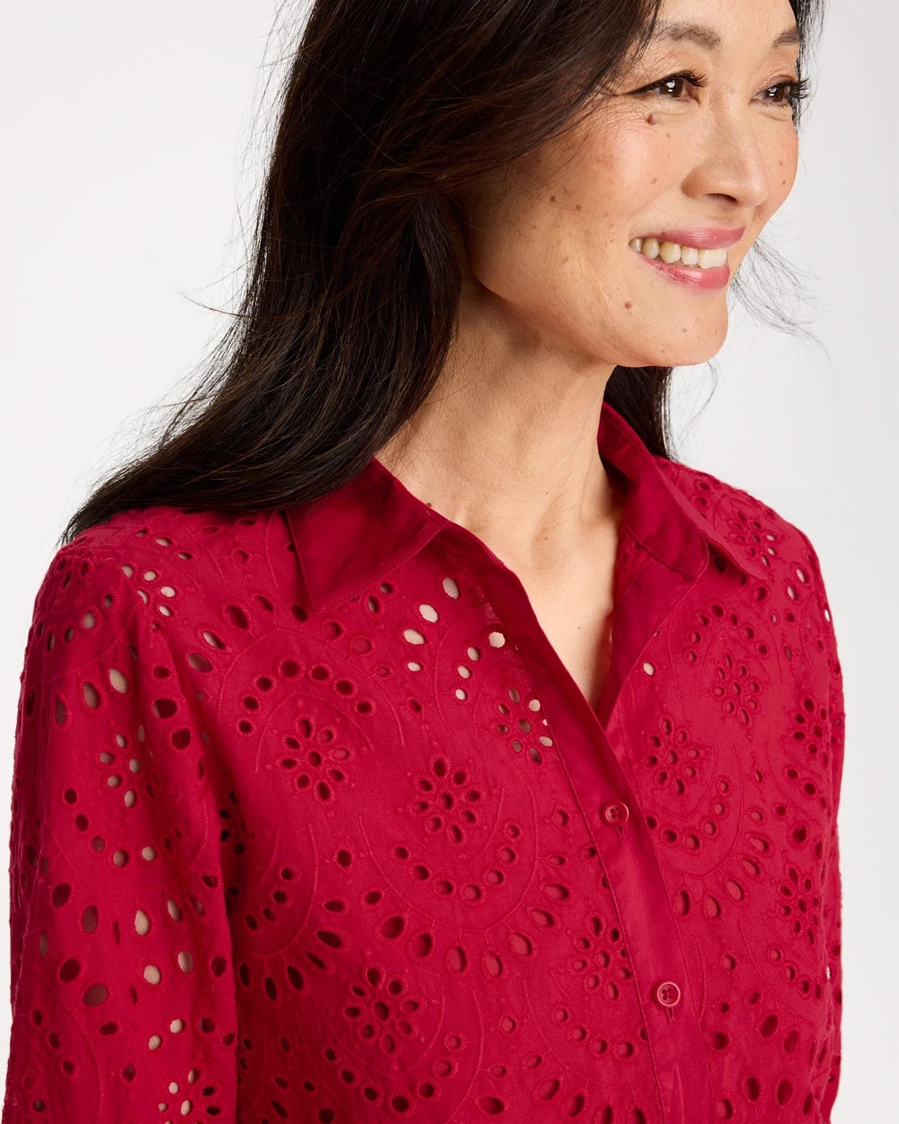 Chico's Outlet - Eyelet Collared Shirt