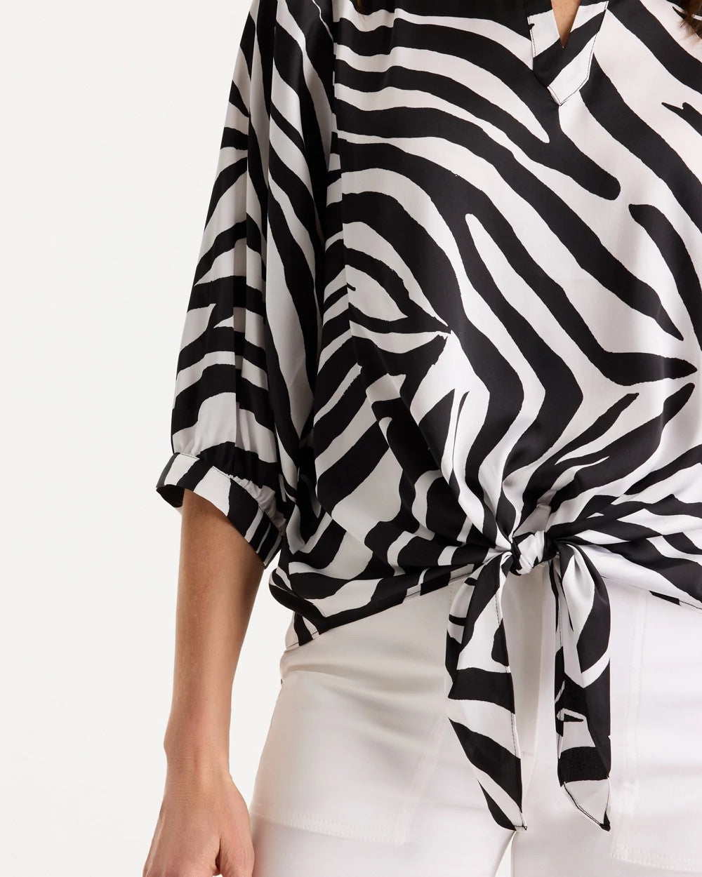 Chico's Online - Satin Animal Print Tie-Front Top