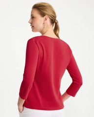 Chico's / Cotton Stretch 3/4 Sleeve Tee