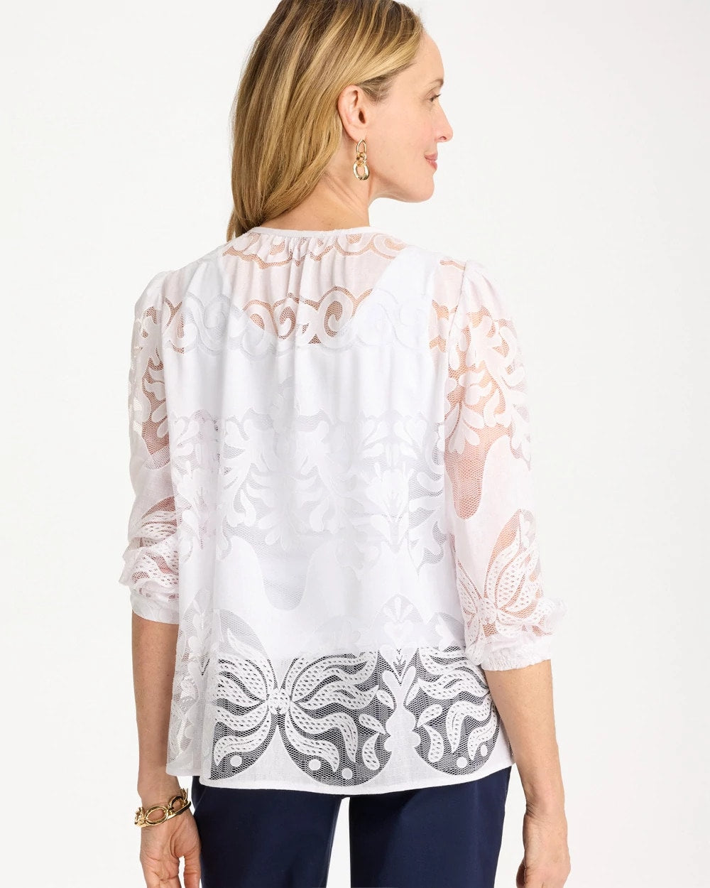 Chico's Discount - Lace Burnout Blouse