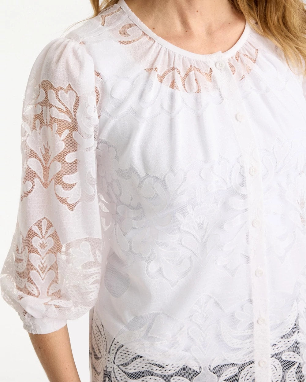 Chico's Discount - Lace Burnout Blouse