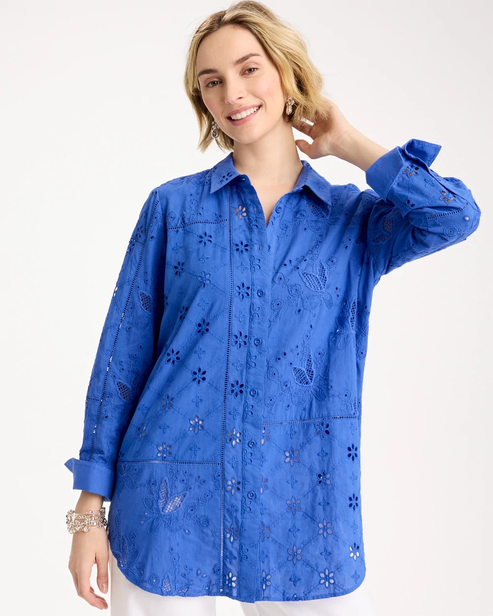Chico's Sale - Embroidered Trapunto-Trim Tunic
