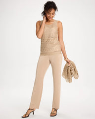 Chico's Outlet - Travelers™ Metallic Crochet Sweater Tank