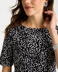 Chico's / Printed Pima Elbow Sleeve Tee