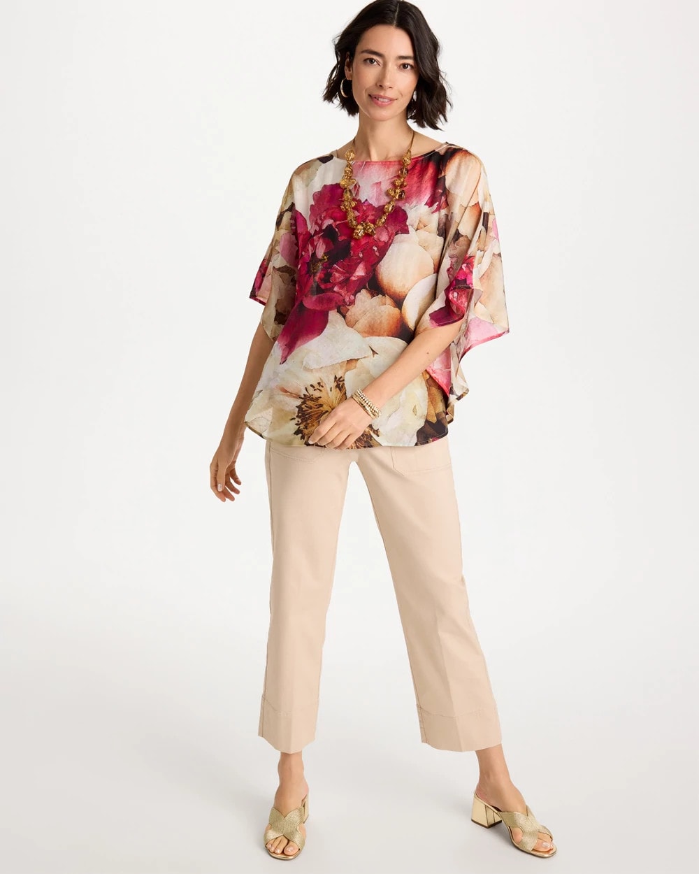 Chico's Discount - Boatneck Printed Poncho