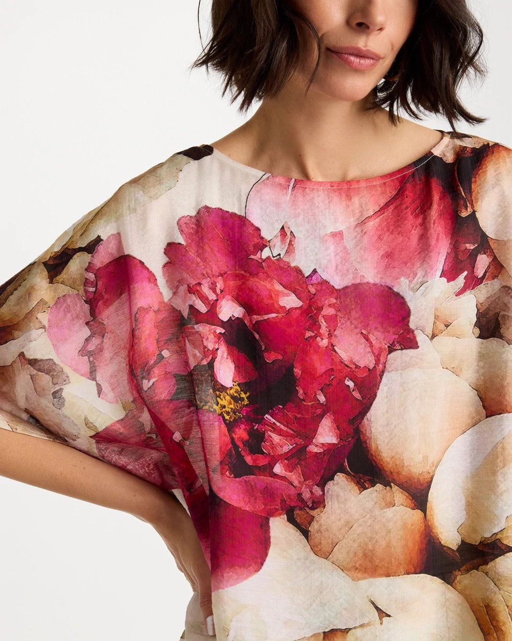 Chico's Discount - Boatneck Printed Poncho