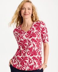 Chico's For Sale - Printed Cotton Slub V-Neck Tee