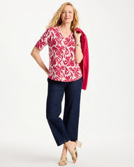Chico's For Sale - Printed Cotton Slub V-Neck Tee
