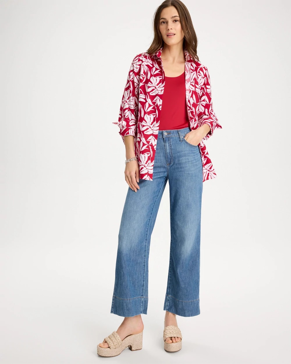 Chico's Outlet - No Iron™ Stretch Palm Print Shirt