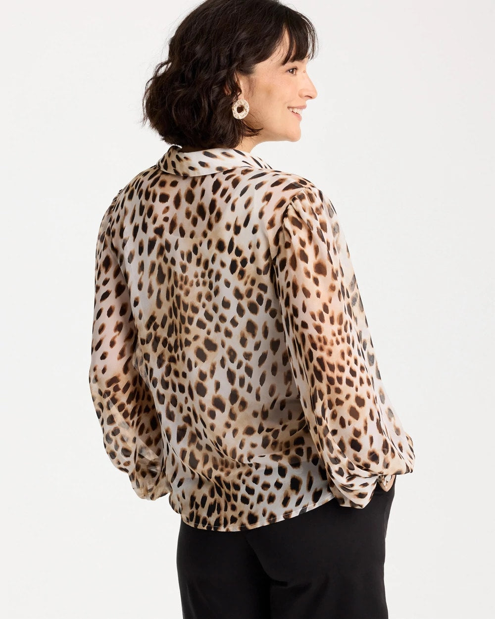 Chico's Sale - Georgette Animal Print Blouse